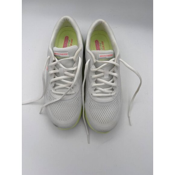 Skechers Womens Air-Cooled Memory Foam Athletic Shoes Size 7.5 White & Neon - Picture 4 of 7
